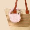 Mini Quilted Puff Bag Charm - Baby Pink